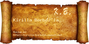 Kirilla Borbála névjegykártya